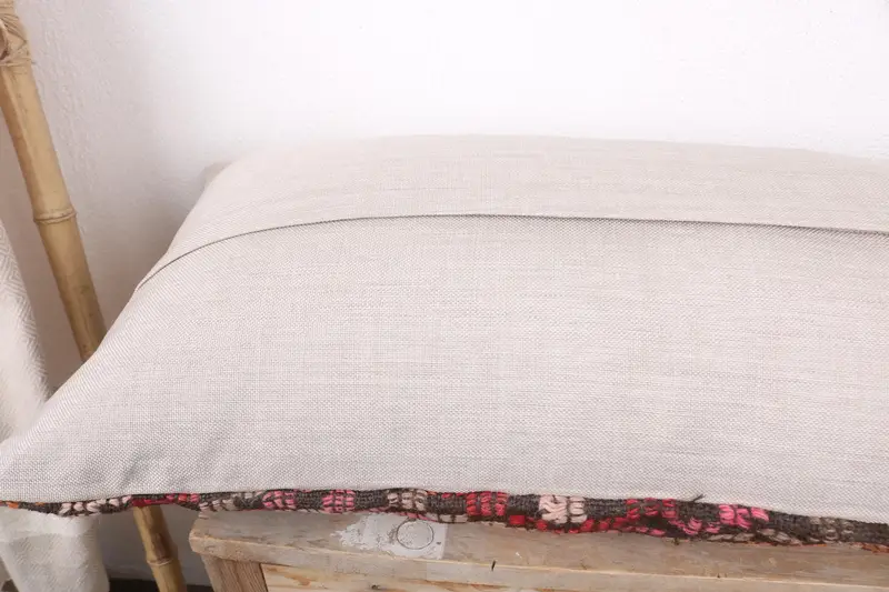 Meditation Pillow, Cushion Case, Interior Designer Pillow, Gift Pillow, 16x43 Red Pillow, Throw Kilim Pillow, Ethnic Pillow Cover Pillow Case - 7