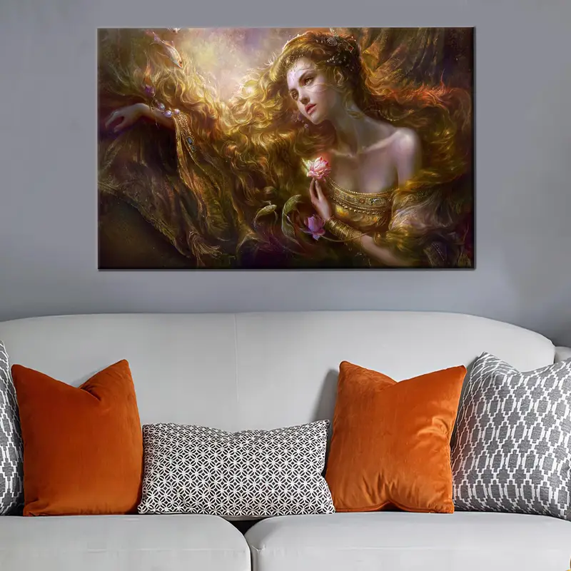 高級キャンバスアート：エレガントな女の子の部屋の装飾の美しい女性