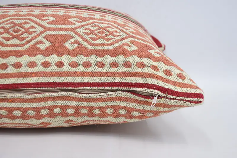 Muted Cushion, Vintage Kilim Pillow, Antique Pillows, Pet Pillow, 20x28 Red Cushion Cover, Art Deco Cushion, Pillow Sham, Boho Pillow - 5