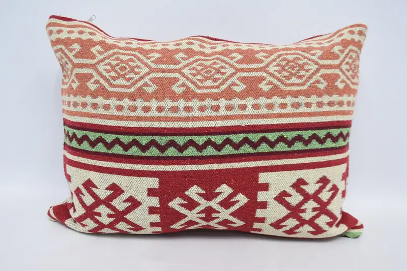 Muted Cushion, Vintage Kilim Pillow, Antique Pillows, Pet Pillow, 20x28 Red Cushion Cover, Art Deco Cushion, Pillow Sham, Boho Pillow - 6