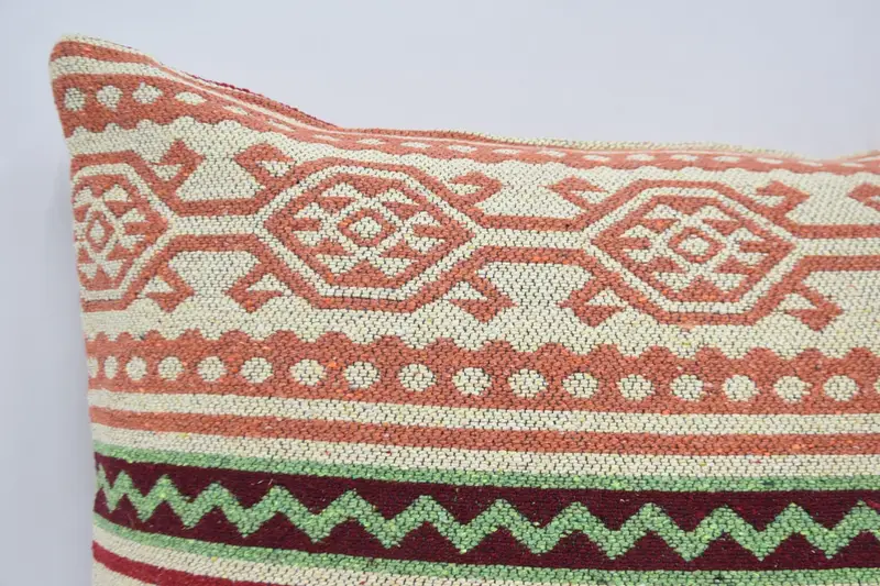 Muted Cushion, Vintage Kilim Pillow, Antique Pillows, Pet Pillow, 20x28 Red Cushion Cover, Art Deco Cushion, Pillow Sham, Boho Pillow - 2