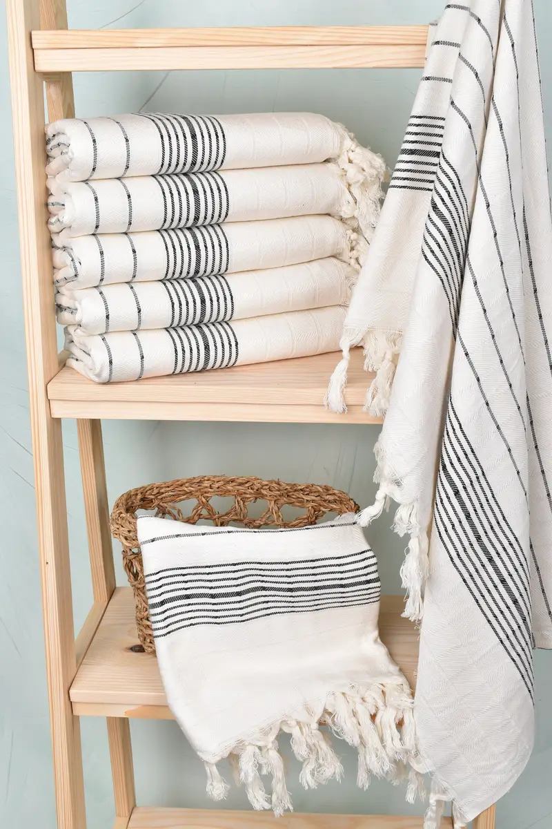 Girl Trip Party Favor, Bachelorette Party Favors, Bridal Shower Gifts, Turkish Towel USA, 70x40 Cotton Striped Towel, Absorbent Turkish towel - 3