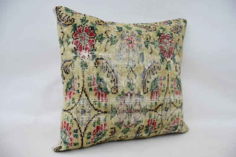 Car Pillow Cover, Pillow Sham, Patio Pillow Cover, Pillow for Couch, Turkish Bench Cushion, Home Decor Pillow, Boho Pillow, 24x24 Beige Pillow Case - 2