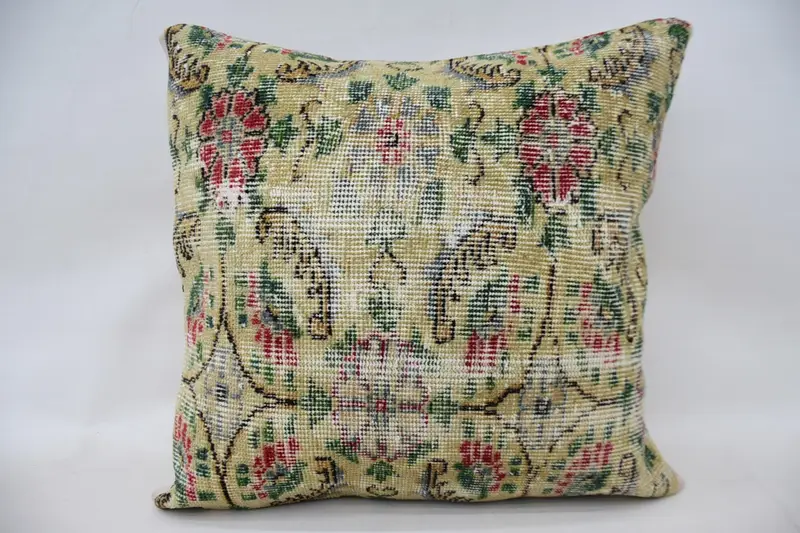 Car Pillow Cover, Pillow Sham, Patio Pillow Cover, Pillow for Couch, Turkish Bench Cushion, Home Decor Pillow, Boho Pillow, 24x24 Beige Pillow Case - 4