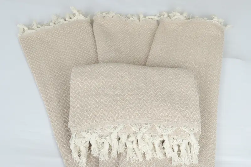 Bedspread, Valentines Day Gift, Woven Throw Blanket, Turkish Cotton Blanket, 76x64 Cotton Zig zag Towel, Thanksgiving Tablecloth, Bachelorette Gifts - 5