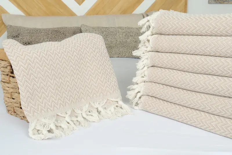 Bedspread, Valentines Day Gift, Woven Throw Blanket, Turkish Cotton Blanket, 76x64 Cotton Zig zag Towel, Thanksgiving Tablecloth, Bachelorette Gifts - 4