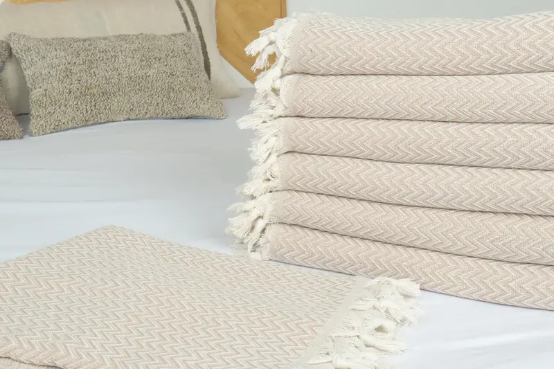Bedspread, Valentines Day Gift, Woven Throw Blanket, Turkish Cotton Blanket, 76x64 Cotton Zig zag Towel, Thanksgiving Tablecloth, Bachelorette Gifts - 3