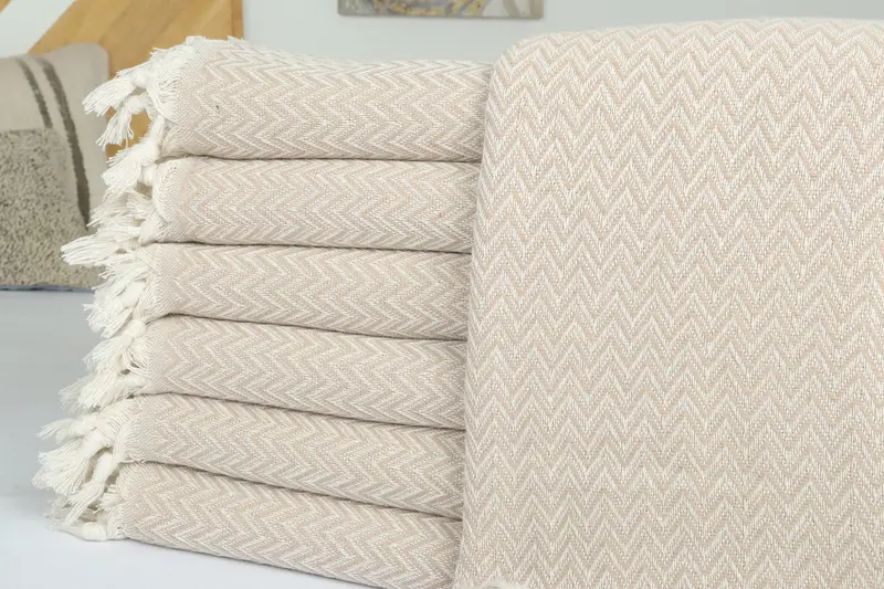 Bedspread, Valentines Day Gift, Woven Throw Blanket, Turkish Cotton Blanket, 76x64 Cotton Zig zag Towel, Thanksgiving Tablecloth, Bachelorette Gifts - 2