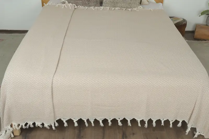 Bedspread, Valentines Day Gift, Woven Throw Blanket, Turkish Cotton Blanket, 76x64 Cotton Zig zag Towel, Thanksgiving Tablecloth, Bachelorette Gifts - 8