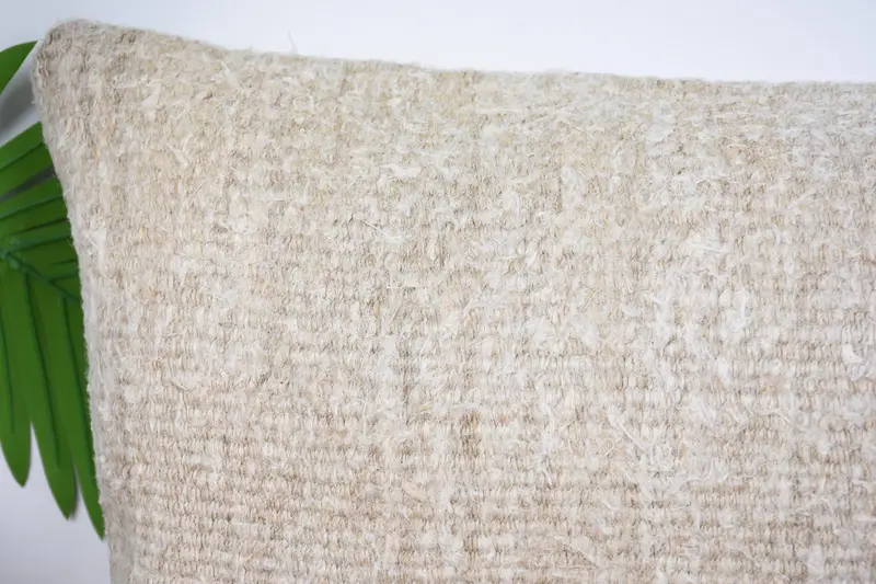 Interior Designer Pillow, Ethnic Throw Pillow, Vintage Pillow, Lounge Throw Pillow Sham, 12x20 Beige Pillow, Handmade Kilim Cushion, Pillow Case - 2