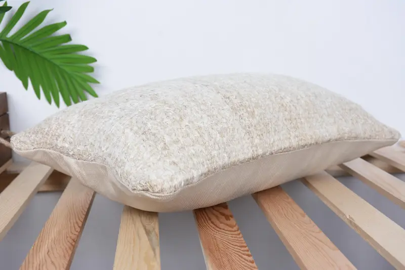 Interior Designer Pillow, Ethnic Throw Pillow, Vintage Pillow, Lounge Throw Pillow Sham, 12x20 Beige Pillow, Handmade Kilim Cushion, Pillow Case - 6
