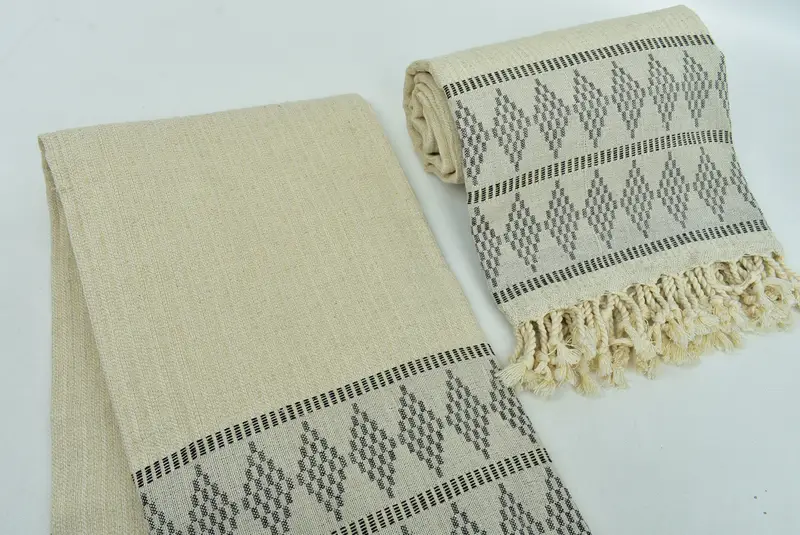 Cotton towel, Bridesmaid Gifts, 70x36 Linen Kilim Design Towel, Unique Turkish towel with custom embroidery USA, Sand-resistant towel, Custom Gifts - 7