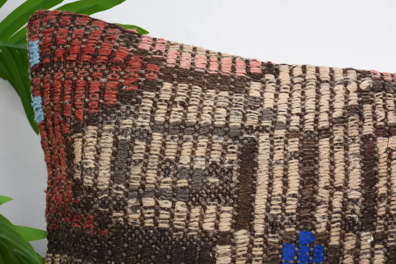 Kilim Pillow Cover, Antique Pillows, Vintage Pillow, Tribal Pillow Sham, 18x18 Blue Pillow, Seat Pillow Case, Cushion, Retro Throw Pillow Sham - 2