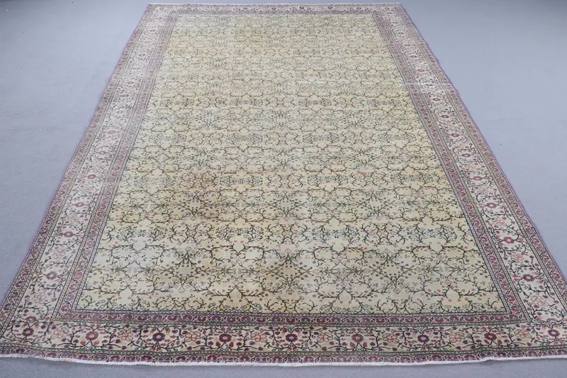Vibrant Yellow Rug, 6.4x9.3 ft Solid Comfort