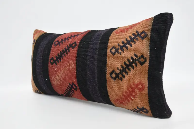 Turkish Rugs Cushion Cover, 12x24 Brown Pillow Case, Traditional Pillow Case, Antique Pillows, Cushion Case, Turkish Pillow, Pillow for Couch - 4