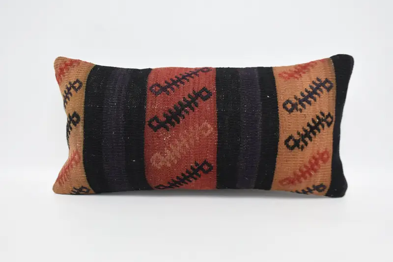 Turkish Rugs Cushion Cover, 12x24 Brown Pillow Case, Traditional Pillow Case, Antique Pillows, Cushion Case, Turkish Pillow, Pillow for Couch - 1