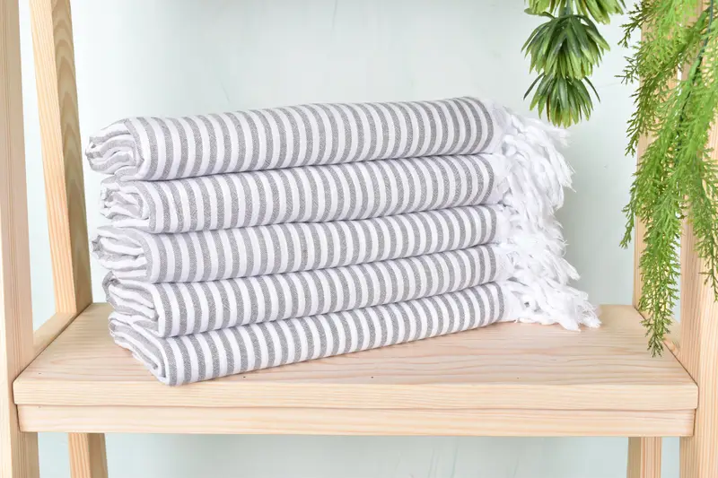 Gifts For Him, Sand-Resistant Peshtemal, Home Decor Gifts, Bridal Shower Gifts, Turkish towel, 68x36 Cotton Striped Towel, Turkish Towel Set - 2