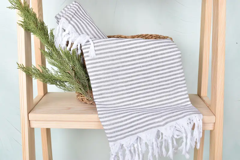 Gifts For Him, Sand-Resistant Peshtemal, Home Decor Gifts, Bridal Shower Gifts, Turkish towel, 68x36 Cotton Striped Towel, Turkish Towel Set - 4