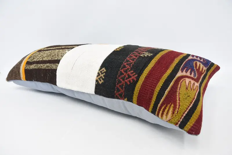 Pillow Cover, Pillow for Sofa, Pillow for Couch, Pastel Cushion Cover, 16x36 Brown Cushion, Yoga Pillow, Couch Pillow, Kilim Cushion Sham - 5