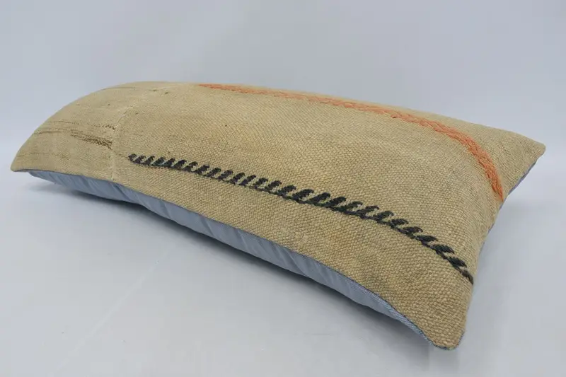 Vintage Kilim Throw Pillow, Cushion Cover, Antique Pillows, Custom Pillow, 16x36 Beige Pillow Case, Gift Pillow, Accent Throw Pillow Cover - 5