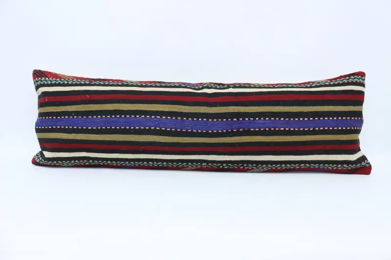 Pillow for Couch, Vintage Cushion, Pillow Cover, Office Chair Pillow, Kilim Pillow Cover, Kilim Cushion Sham, 16x48 Blue Cushion Cover - 1