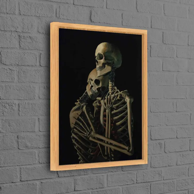 Kafatası ve İskelet Çift Gerçeküstü Kanvas Tablo Tablo - Sanatsal Dekor