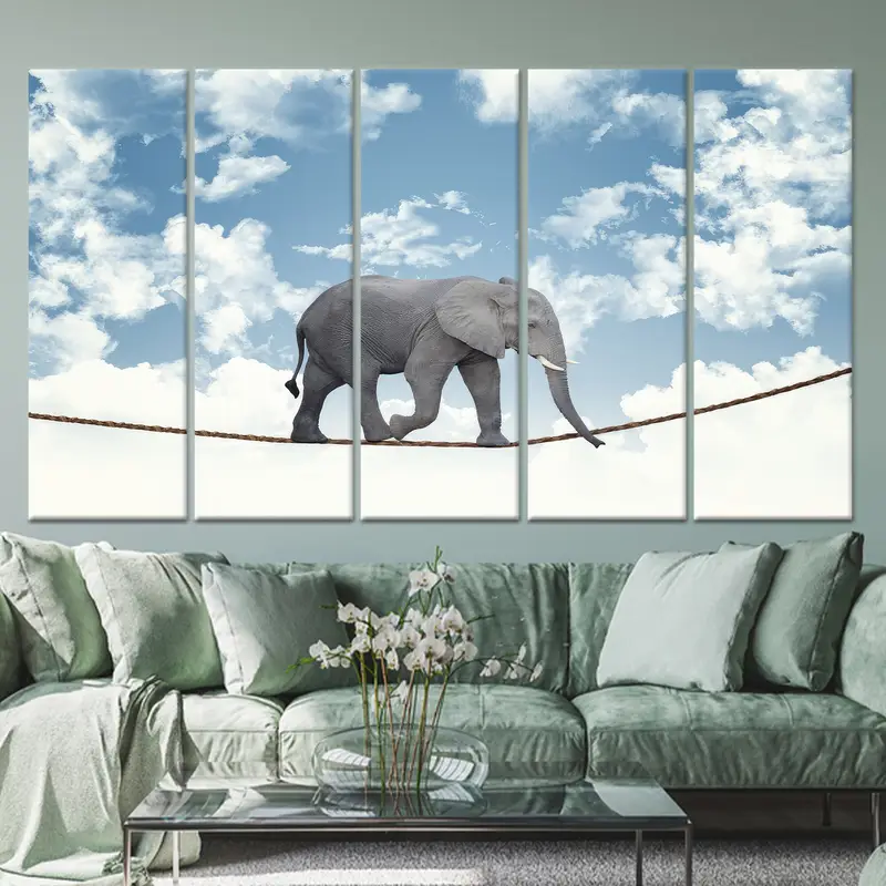 Gerçeküstü Fil Soyut Kanvas Tablosu ile Mekanınızı Yükseltin