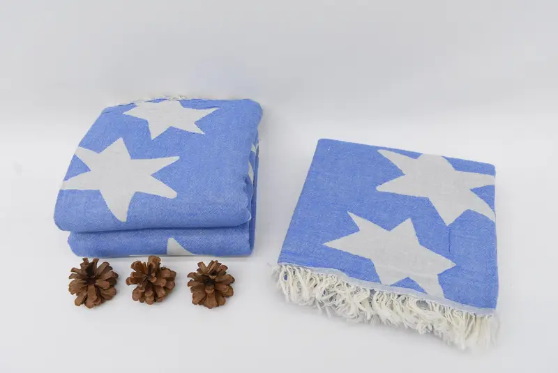 Gift For Mom, Custom Towel, 68x36 Cotton Star Design Towel, Personalized Gift, Quick-drying peshtemal towel for poolside, Personalized Wedding Gift - 7