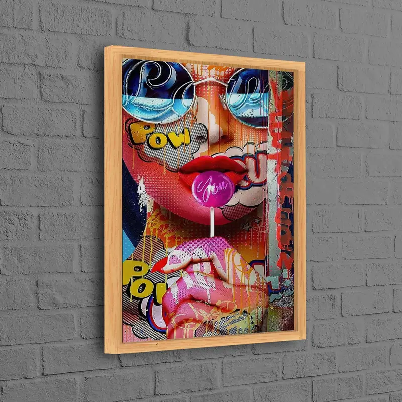 トレンディな女の子の部屋のためのモダンで豪華なグラフィティ女性キャンバスプリント