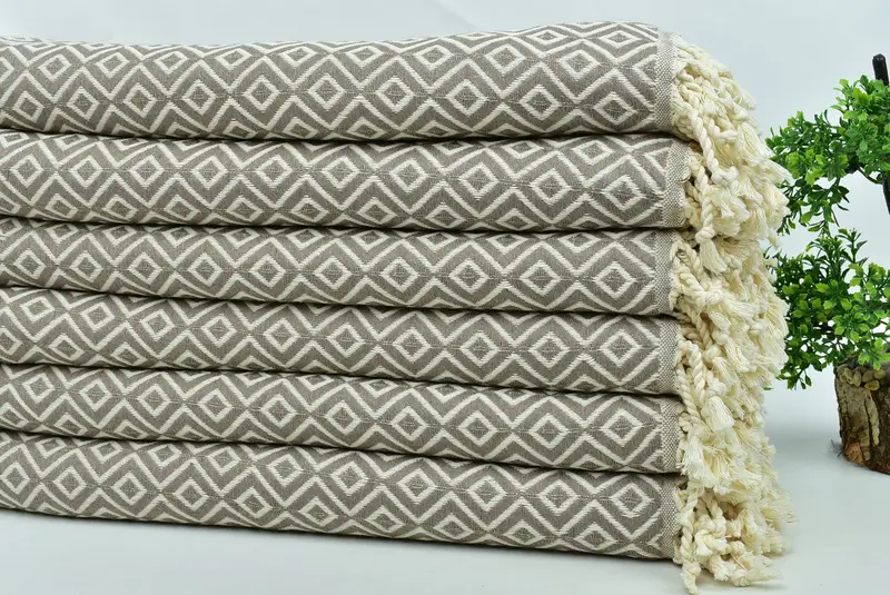 Turkish Towel Bulk, 70x40 Cotton Diamond Towel, Wedding Gifts Towel, Travel towel, Wedding Gift, Bachelorette Party Gifts For Bride, Valentines Gift - 3