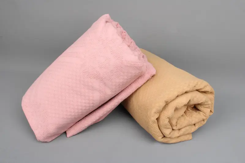 Geometric Blanket, 87x95 Inches, Cotton, Recycled & Organic, Beige, Striped