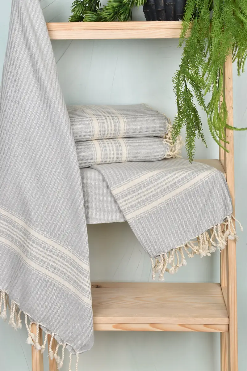 Custom Name Towel, Peshtemal Towel, Custom Wedding Gifts, Pool Towels, Personalized Wedding Gift, 68x38 Linen Striped Towel, Maid Of Honor Gift - 6