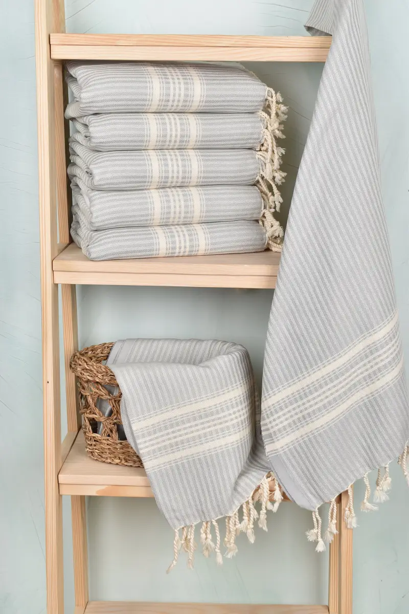 Custom Name Towel, Peshtemal Towel, Custom Wedding Gifts, Pool Towels, Personalized Wedding Gift, 68x38 Linen Striped Towel, Maid Of Honor Gift - 3