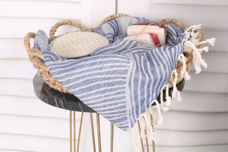 68x40 Cotton Striped Design Towel, Turkish Towel USA, Wedding Anniversary Gift, Absorbent Turkish towel, Fouta towel, Valentines Day Gift Idea - 3