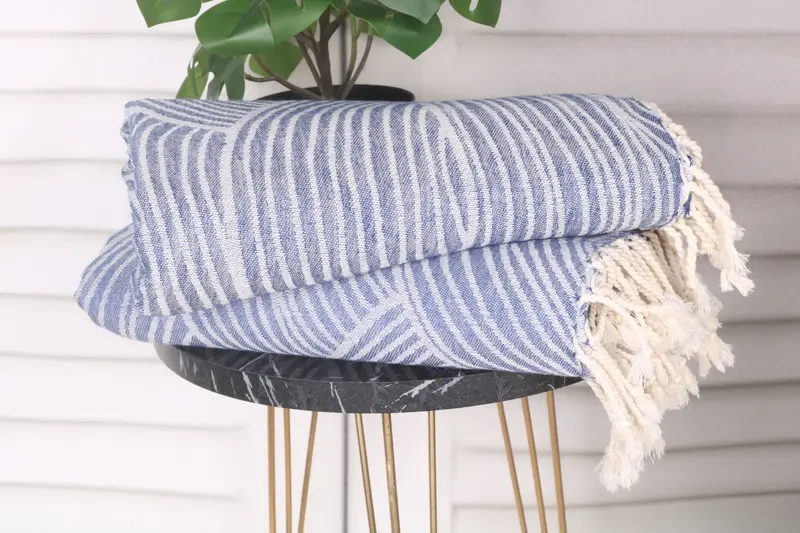 68x40 Cotton Striped Design Towel, Turkish Towel USA, Wedding Anniversary Gift, Absorbent Turkish towel, Fouta towel, Valentines Day Gift Idea - 4