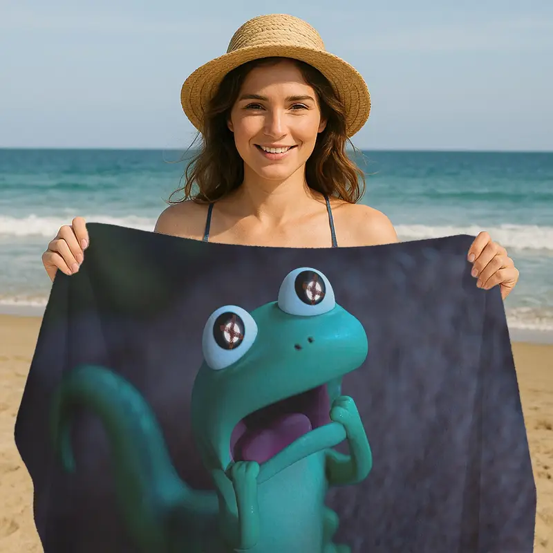Green Organic Cotton Beach Towel for Weddings - Elegant and Sustainable - 1