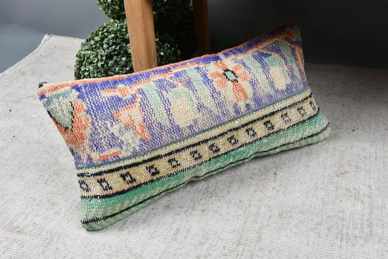 Pillow for Sofa, Customized Cushion Case, Home Decor Pillow, Pillow Sham, 12x24 Blue Pillow Case, Sofa Bolster Cushion, Antique Pillows - 7