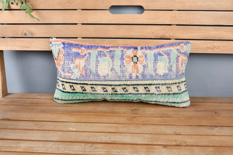Pillow for Sofa, Customized Cushion Case, Home Decor Pillow, Pillow Sham, 12x24 Blue Pillow Case, Sofa Bolster Cushion, Antique Pillows - 6
