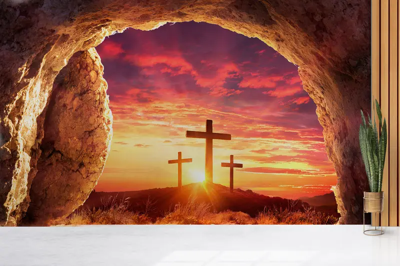 エレガントなクリスチャン イエス スカイ ビュー プリント壁紙家庭用