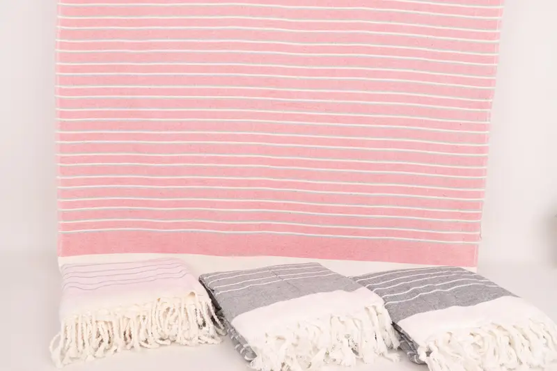 Bathroom Towel, Oversized Beach Towel, Pool Towels, Bridal Shower Gift, Lightweight towel, Bridal Shower Favors, 68x40 Cotton Striped Terry Towel - 8