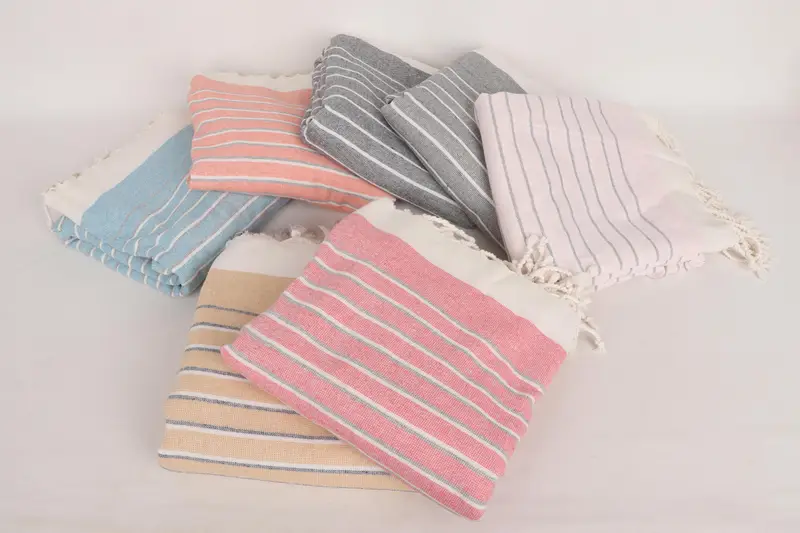 Bathroom Towel, Oversized Beach Towel, Pool Towels, Bridal Shower Gift, Lightweight towel, Bridal Shower Favors, 68x40 Cotton Striped Terry Towel - 3