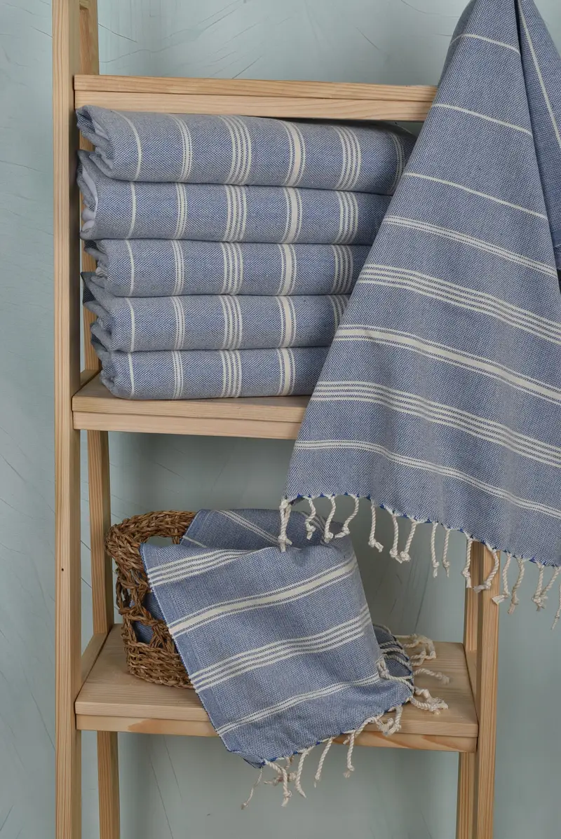 38x24 Cotton Striped Towel, Turkish Hand Towel, Personalized Wedding Gift For Couple, Turkish Tea Towel, Best Friend Gift, Monogram Hand Towel - 3