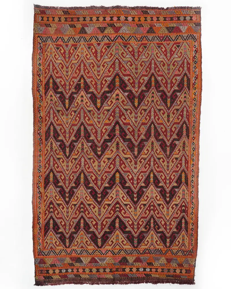 Red & Beige Rug, 5,9x9,9 ft Elegant Comfort