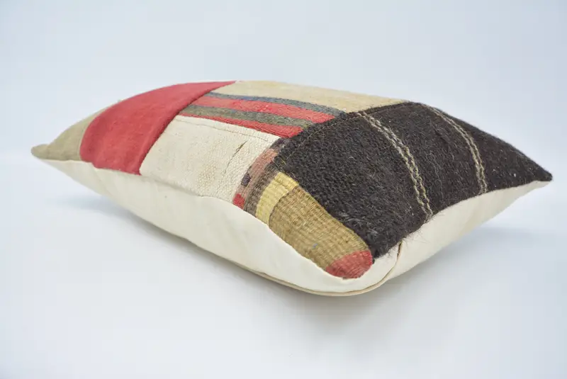 Seat Pillow Cover, Throw Kilim Pillow, Home Decor Pillow, 16x24 Beige Cushion Case, Cushion Case, Bolster Throw Pillow Sham, Vintage Kilim Pillow - 6
