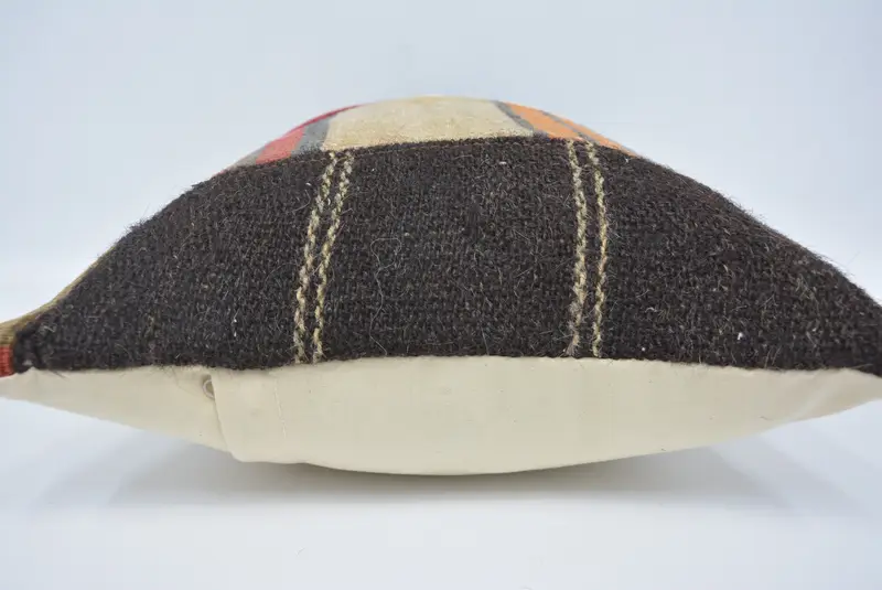 Seat Pillow Cover, Throw Kilim Pillow, Home Decor Pillow, 16x24 Beige Cushion Case, Cushion Case, Bolster Throw Pillow Sham, Vintage Kilim Pillow - 5