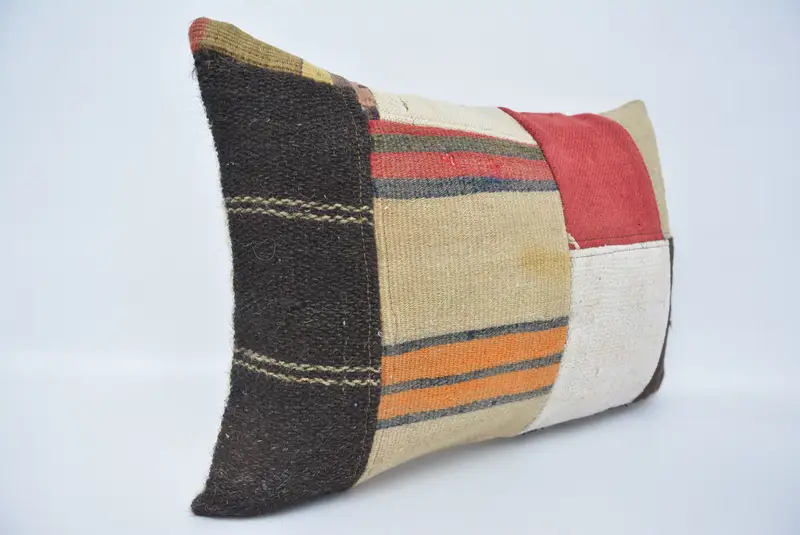 Seat Pillow Cover, Throw Kilim Pillow, Home Decor Pillow, 16x24 Beige Cushion Case, Cushion Case, Bolster Throw Pillow Sham, Vintage Kilim Pillow - 3