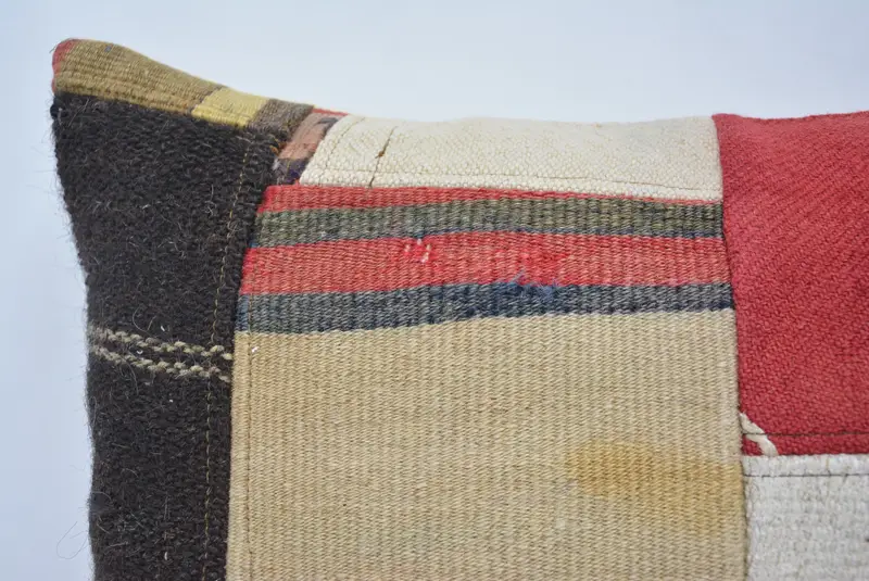 Seat Pillow Cover, Throw Kilim Pillow, Home Decor Pillow, 16x24 Beige Cushion Case, Cushion Case, Bolster Throw Pillow Sham, Vintage Kilim Pillow - 2