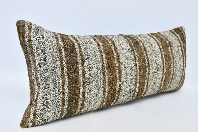 Throw Kilim Pillow, Vintage Kilim Throw Pillow, 16x36 White Pillow, Interior Designer Pillow, Cushion Case, Comfy Throw Cushion Cover - 3
