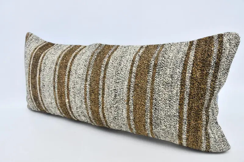 Throw Kilim Pillow, Vintage Kilim Throw Pillow, 16x36 White Pillow, Interior Designer Pillow, Cushion Case, Comfy Throw Cushion Cover - 4