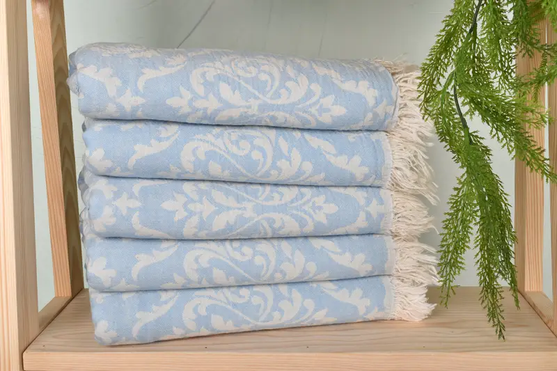 Travel Towel, Personalized Gifts, Turkish beach towel, Embroidered Towel, 68x36 Cotton Baroque Towel, Christmas Gift, Eco-Friendly Turkish Towel - 3